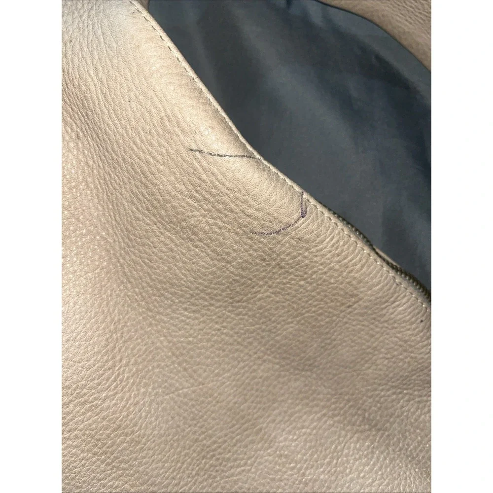 BRUNO ROSSI Beige/Tan Leather Large Shoulder Handbag Purse Hobo‎ - Needs Cleaned